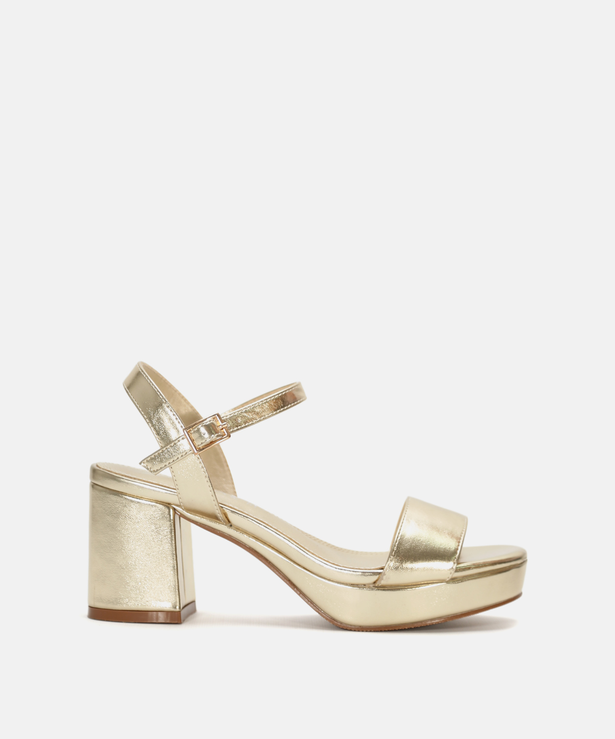 Sandalia plataforma dorada